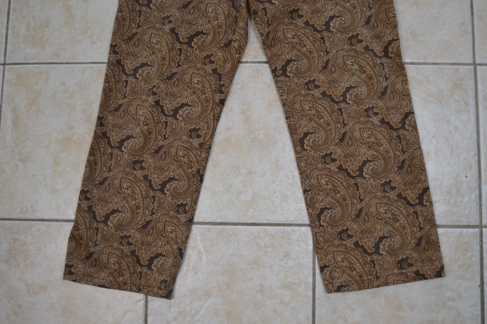 Pantalones elásticos Jones New York Sport estampado cachemir marrón talla 12 Foto 4 de 4