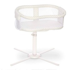 halo bassinet swivel sleeper with brand new mattress and pink bassinet sheet