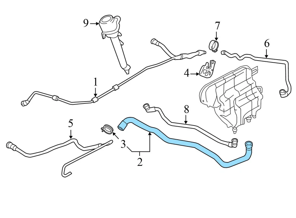 BMW ALPINA B7L XDRIVE 2013-2015 4,4 L - Depósito de refrigerante manguera/línea 2284286 Foto 3 de 4