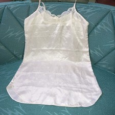 Vintage Frederick  s of Hollywood Nightgown Slip Ivory Lace Trim Bow Babydoll