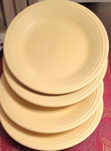 Fiestaware Pale Yellow 4 Plates 10.5 inches each