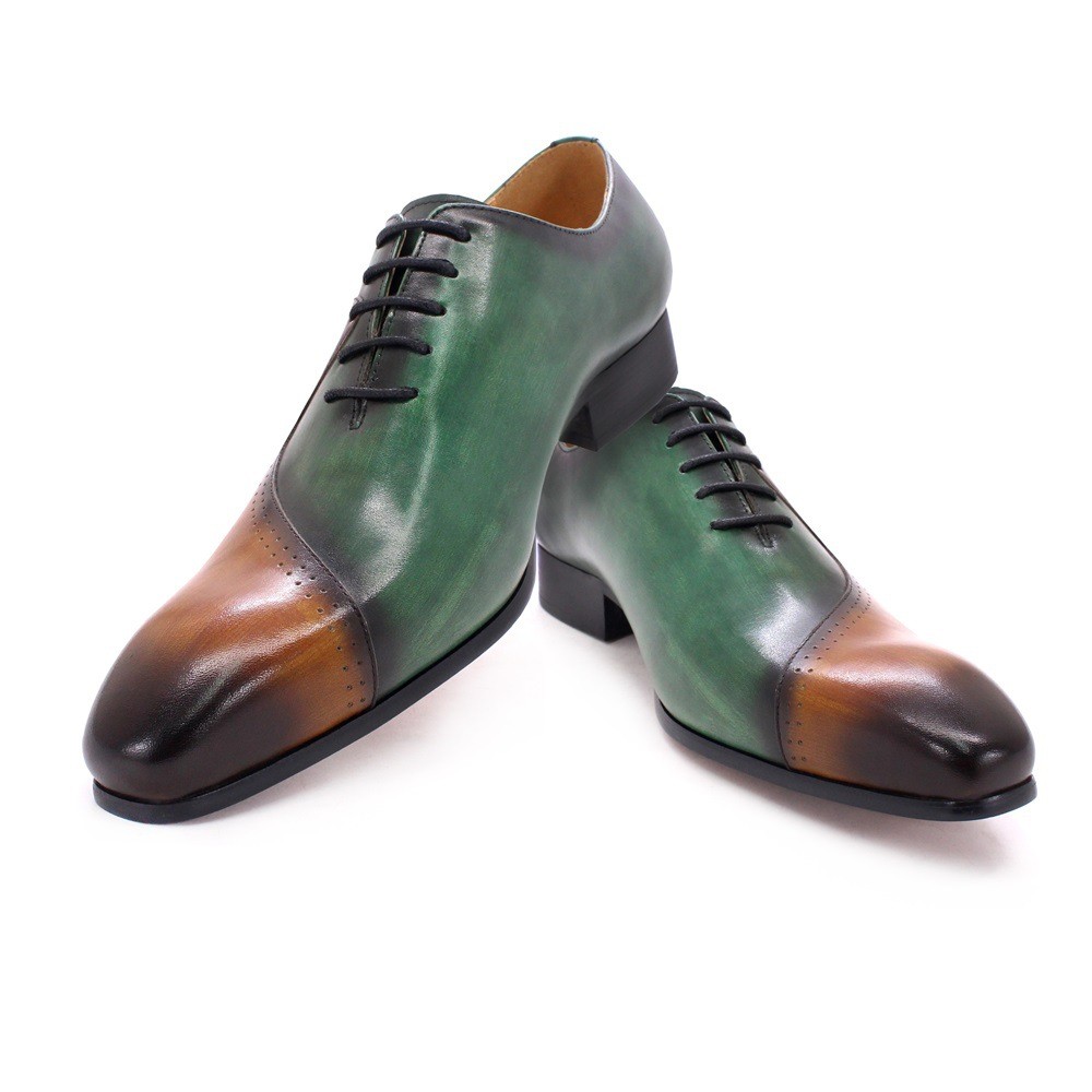 SAOLA Scarpe uomo 38 47 taglie forti inglesi stringate eleganti formali vera pelle colorblock