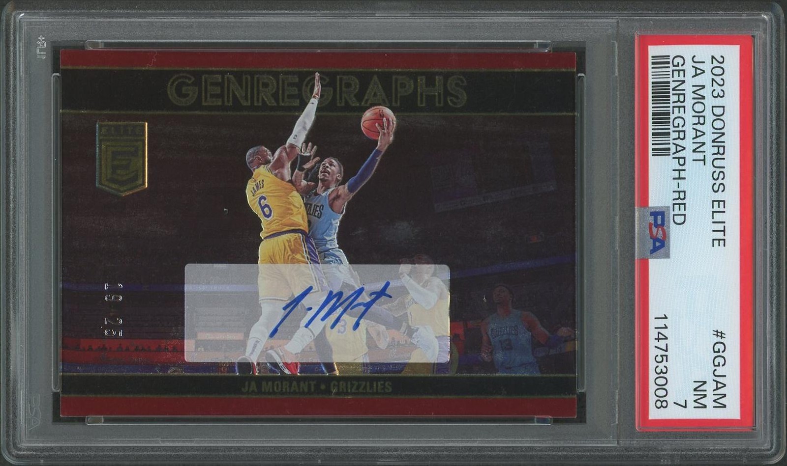 2023/24 Panini Elite #GGJAM Ja Morant Red Genregraphs Auto #19/25 PSA 7 (NM)