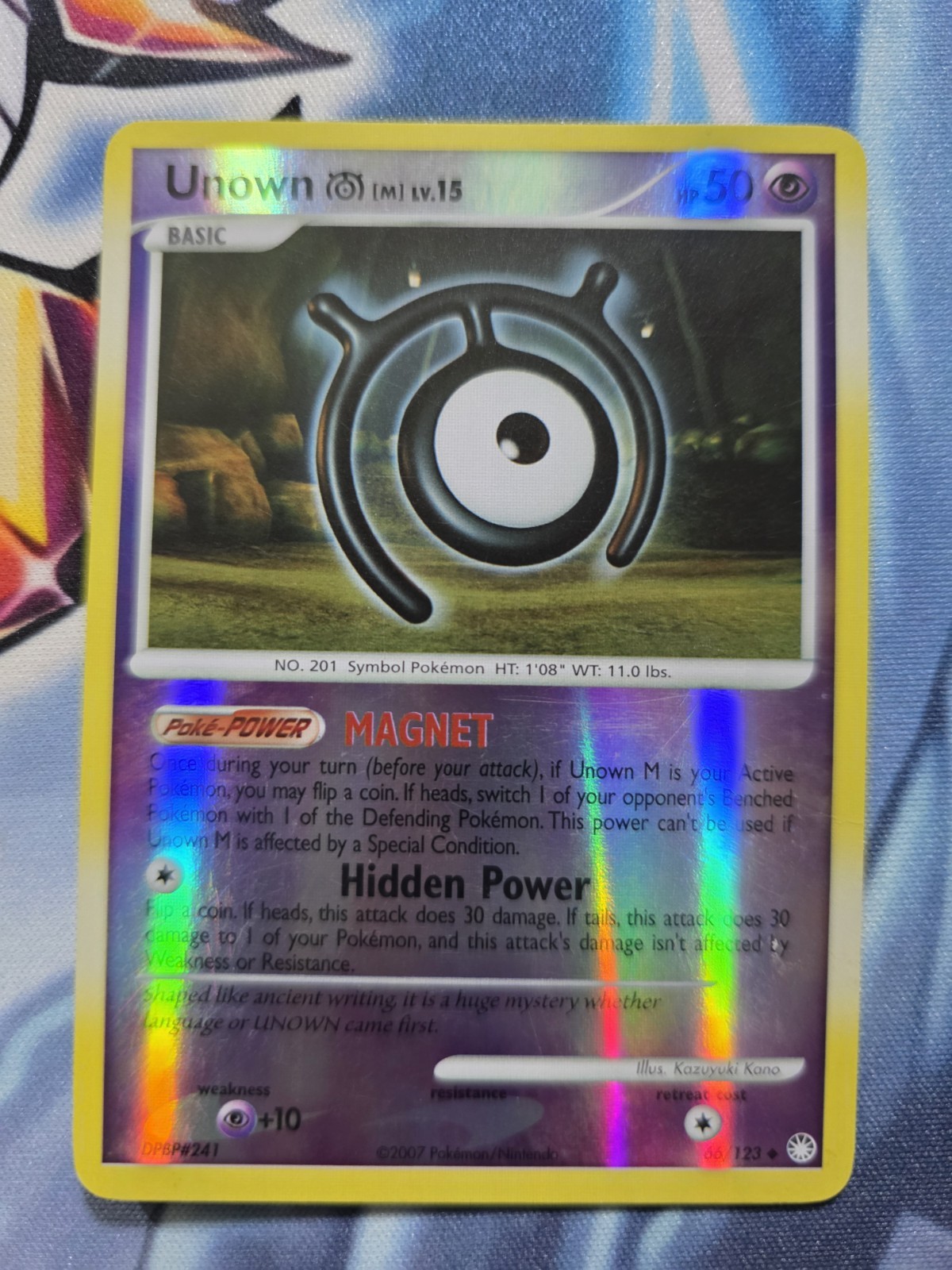 Pokemon TCG Unown M Card Mysterious Treasures Reverse Holo 66/123