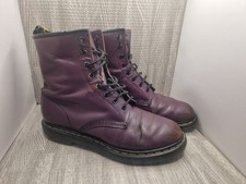 Doc Martens Deep Purple Leather 1460 8 Hole Boots Uk Size 7 Well Worn View Pics 