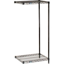 Nexel Black Epoxy 2 Tier Wire Shelving Add-On Unit 24"W x 21"D x 34"H
