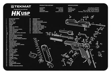 TekMat HK USP Handgun Black White 17" x 11" Gun Cleaning Mat - TEKR17HKUSP
