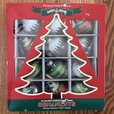 2013 Radko Shiny Brite Christmas Tree Ornaments Set of 12 Mini Ice Caps, Tinsel