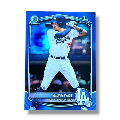 Aidan West 1st Bowman Chrome Blue Refractor 67/150 2025 Bowman Draft BDC-6