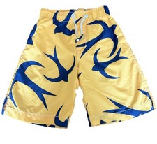Gap Boys Yellow Blue Swim Trunks Functional Drawstring Elastic Waist M 8-9