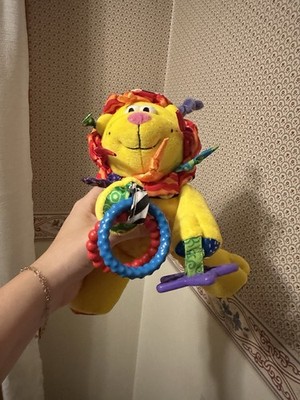 LAMAZE 8'' Yellow LION Baby Crinkle Rattle Developmental Baby Toy
