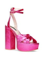 CHELSEA PARIS Womens Pink 2-1/2" Platform Zasa Leather Heeled Sandal 38