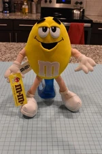 Vintage Yellow M&M Plush Posable Stuffed Toy 11"