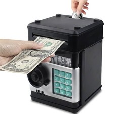 Mini ATM Piggy Bank Safe Password Coin Cash Money Box for Kids Gift