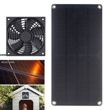 DC 12V Solar Panel Powered Ventilation Fan Cooling System For Greenhouse Camping