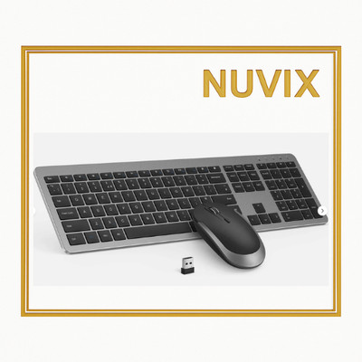 Kabellose Tastatur Maus Combo Slim Silent USB QWERTY Layout für PC Laptop