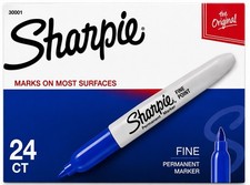 Sharpie Fine Point Permanent Marker Blue 24 Count Pack 30003 New Sealed