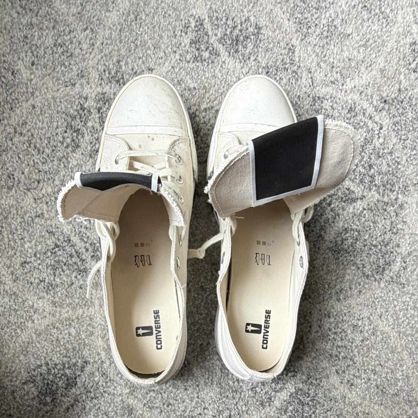 Rare Converse Rick Owens DRKSHDW DBL DRKSTAR Chuck 70 Low Platform Cream image 4