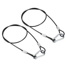 2 Set 3mmx70cm/2ft Safety Steel Cable Luggage Lock Security Wire Rope with Hook