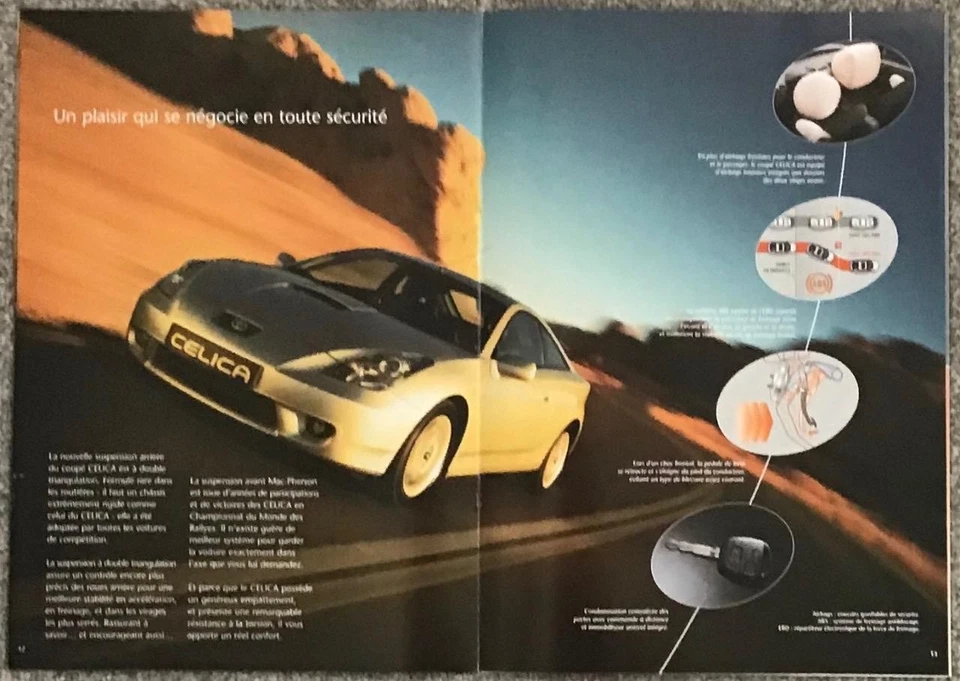 TOYOTA CELICA 1.8 Coupe Sales Brochure NOV 1999 FRENCH TEXT #A0130 - Image 4 of 4