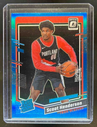 2023-24 Panini Donruss Optic Scoot Henderson Aqua Prizm RC Rated Rookie #189/249