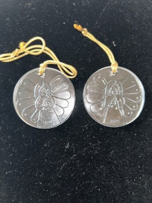 First Royal Krona Crystal Angels Christmas Ornaments Sweden 1974 (2) 2 D