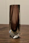 Vintage Murano Glass Vase Faceted Purple Luigi Mandruzzati Italy