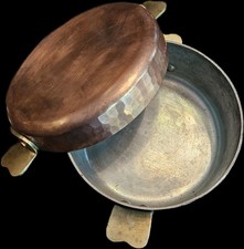 *Hammered* Copper Tin Lined  Pommes Anna - *STUNNING* - Unmarked - 6 3/8" 2mm