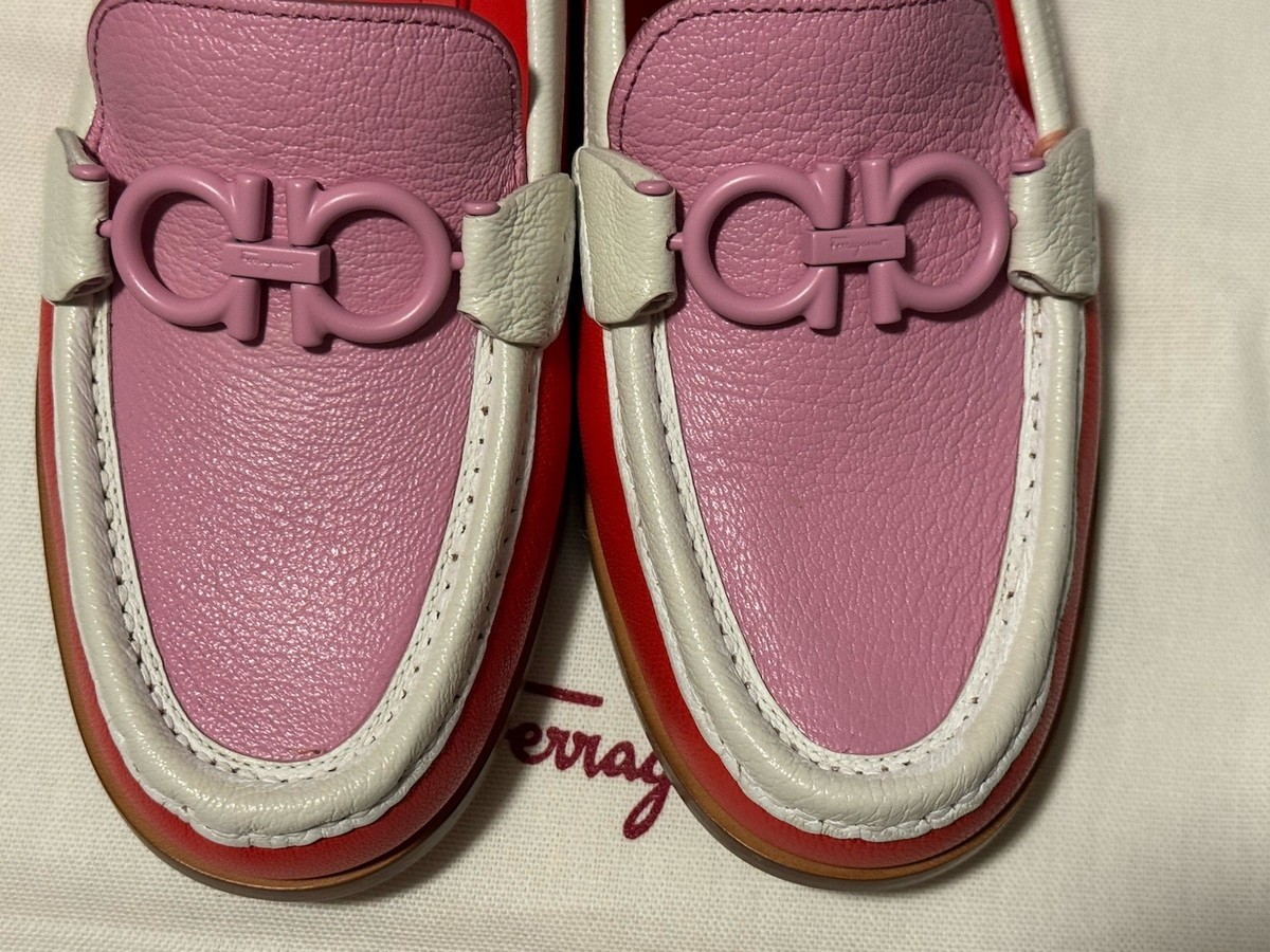 NEW Salvatore Ferragamo Sz 6.5 Rolo Candy Flamingo Pink Orange