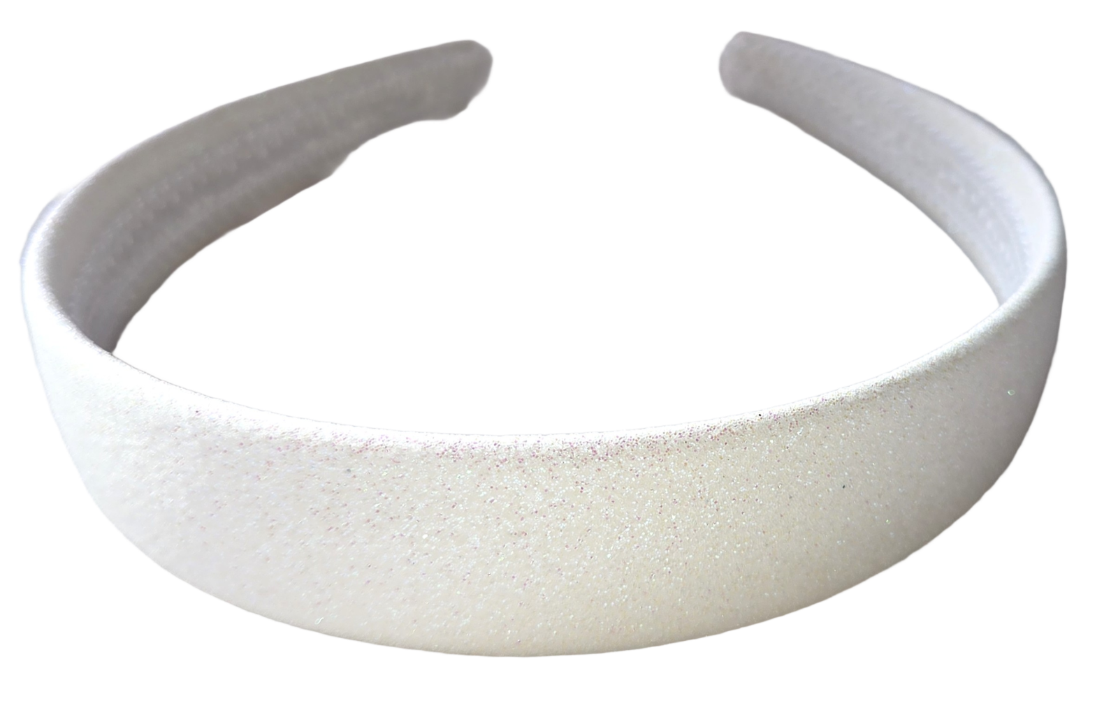 NEW White Glitter Wide Alice Headband 2.5cm Fabric Plastic Hair Band