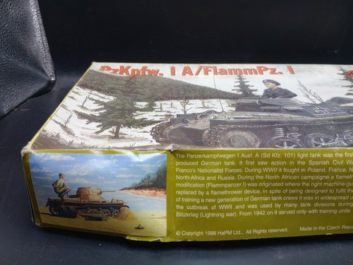 HiPM Model PzKpfw. l A/FlammPz. I Tank Model Kit #35-001 from 1998 - Picture 2 of 9