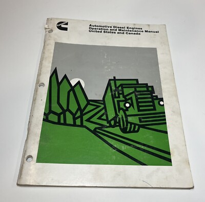 1978 Cummins Diesel Engine Shop Manual Operation & Maintenance Book OEM Guide