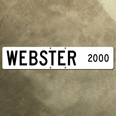 Palo Alto California 2000 Webster Street blade road sign 1980 30x6