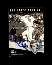 Paul Blair Hand Signed 1994 All Time Heroes Baltimore Orioles Autograph