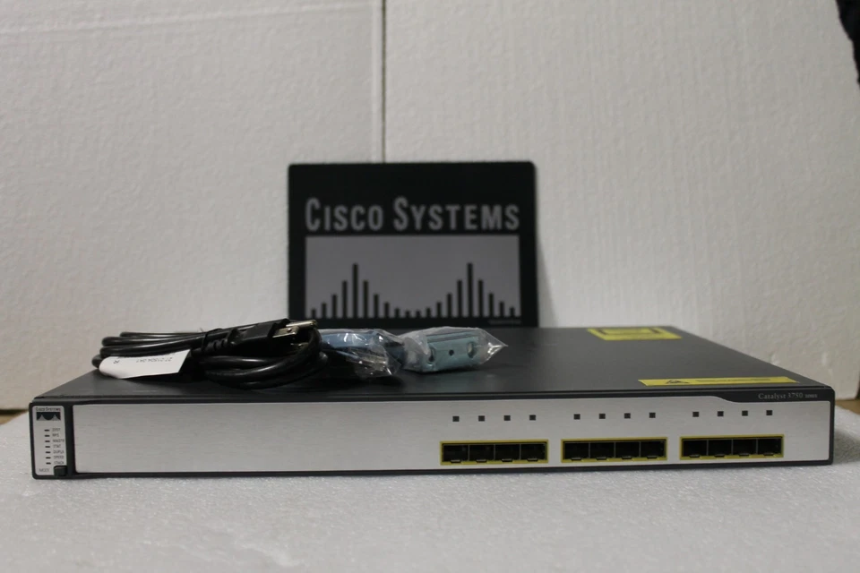 Cisco Catalyst 3750 WS-C3750G-12S-SD 12-Port Ethernet Managed Switch w/ DC Power - Image 2 of 4
