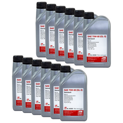 Getriebeöl Getriebe Öl SAE 75W-80 Febi 40580 12 X 1 Liter Oel Schaltegetriebe