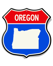State of Oregon Interstate - Shield Shape - Aluminum Sign - Made in USA