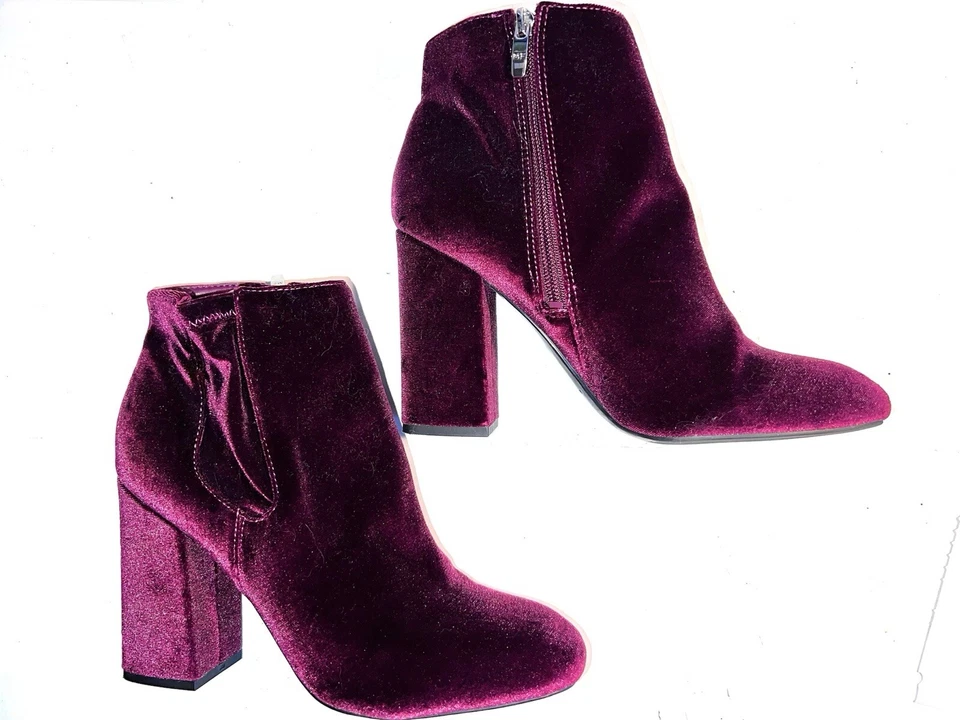 MARC FISH БАРХАТА БОТИНОК ЛОДЫЖКИ ЗАГРУЗКИ ФИОЛЕТОВЫЙ РАЗМЕР 10 M - Изображение 3 из 4