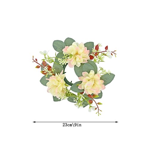 Kleine Kerzenringe Kränze Blume Kerzenringe Blumengirlande für Tische - Bild 21 von 27