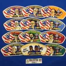Boy Scout 2001 National Jamboree Connecticut Yankee JSP's Set of 12 With Staff