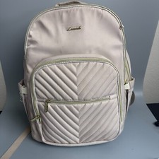 Lovevook diaper bag backpack waterproof pocket changing pad laptop  beige gold