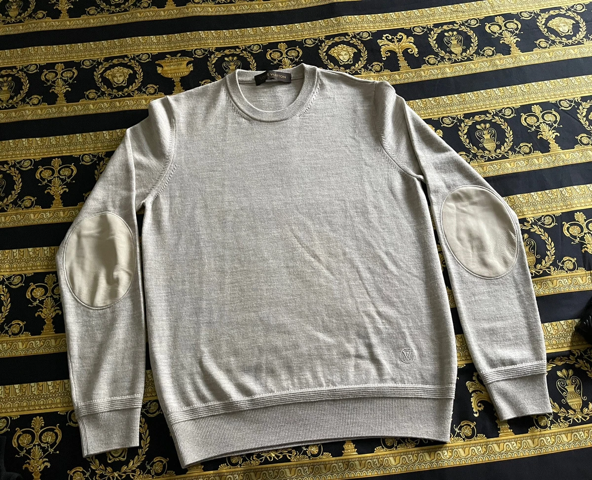100% AUTHENTIC LOUIS VUITTON SILK WOOL KNIT ELBOW PATCH SWEATER Sz S | eBay