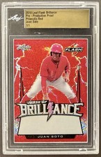 Juan Soto 2018 Leaf Flash Brilliance Prismatic Red Pre-Production Proof 1/1 RC