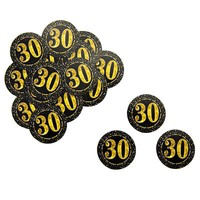 18 X Konfetti Zahl 30 Rund Schwarz Gold Geburtstag JubiläUm Tisch Deko Streudeko
