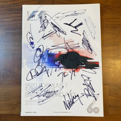 Autographed 2010 F1 British Grand Prix Official Programme Lewis