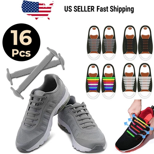 HOMAR No Tie Shoelaces for Kids and Adults Stretch Silicone Elastic No Tie  Shoe Laces, White 