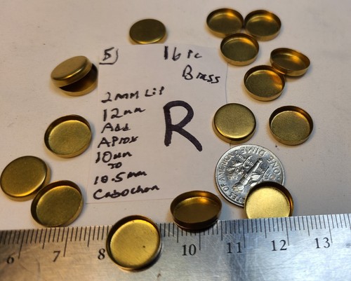 vtg Round Brass Rhinestone Flat Back Settings w/ Lip Some Miriam Haskell Lot 314 - Picture 23 of 60