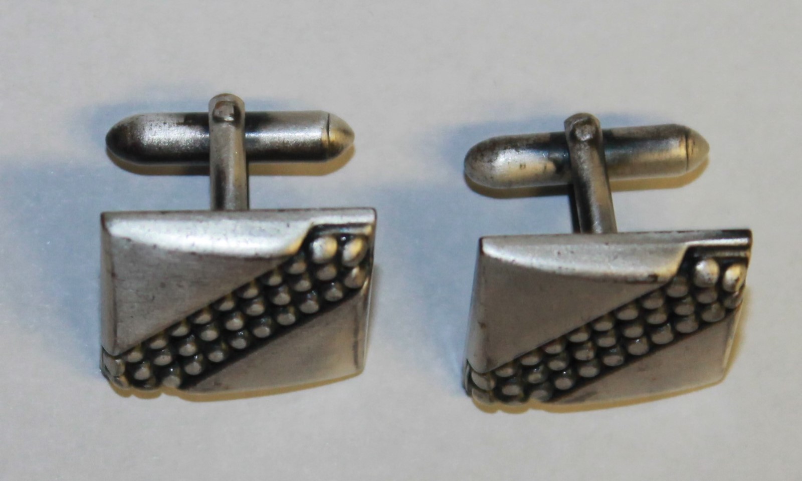 Swank Silver Tone Square Cufflinks Industrial Sta… - image 3