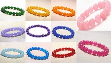 Natural 6/8/10/12mm Multicolor Round Gemstone Beads Elastic Bracelet 7.5'' AAA