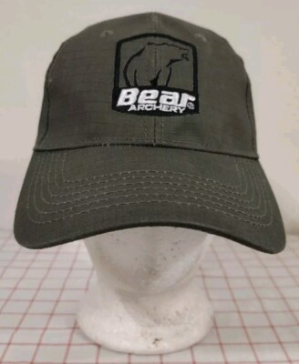 Bear Archery Cap Hat Green Mens Adjustable Embroidered 